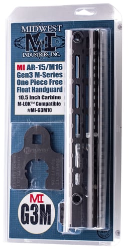 MIDWEST INDUSTRIES INC MIG3M10 M-Series  AR-15 6061 Aluminum Black Hard Coat Anodized 10.5