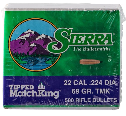 Sierra 7169C Tipped MatchKing  .22 Cal .224 69 gr Tipped MatchKing/ 500 Per Box