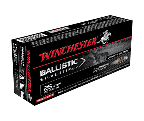 Winchester Ammo SBST25WSS Ballistic Silvertip  25 WSSM 85 gr Fragmenting Polymer Tip 20 Per Box/ 10 Case