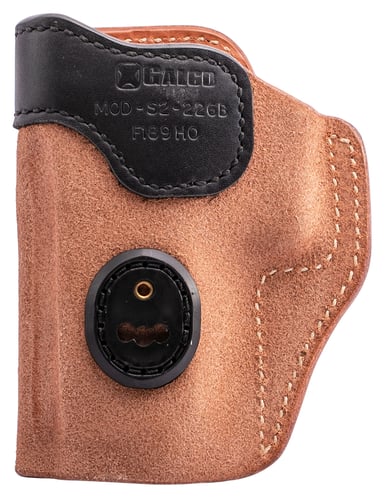 Galco S2226B Scout 3.0  IWB Natural/Black Leather Compatible w/Glock 19X/19 Gen1-5/23 Gen2-5 UniClip/Stealth Clip Mount Ambidextrous