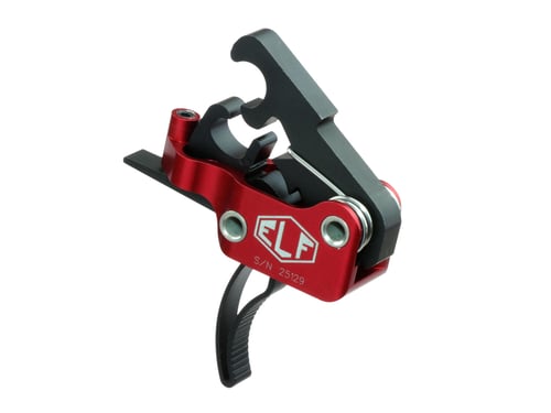 Elftmann Tactical SERVICEC Service Trigger  Drop-In Curved Trigger with 4-7 lbs Draw Weight & Red Housing w/Black Shoe Finish for AR-15