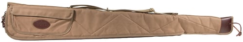 Boyt Harness OGC97PL06 Alaskan Shotgun Case made of Waxed Canvas with khaki Finish, Quilted Flannel Lining, Brass Hardware & Heavy-Duty Web Sling & Spine 48