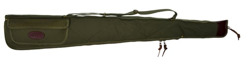 Boyt Harness OGC97PL09 Alaskan Shotgun Case made of Waxed Canvas with OD Green Finish, Quilted Flannel Lining, Brass Hardware & Heavy-Duty Web Sling & Spine 48
