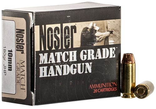 Nosler 51400 Assured Stopping Power Handgun 10mm Auto 180 gr Jacket Hollow Point 20 Per Box/ 20 Case