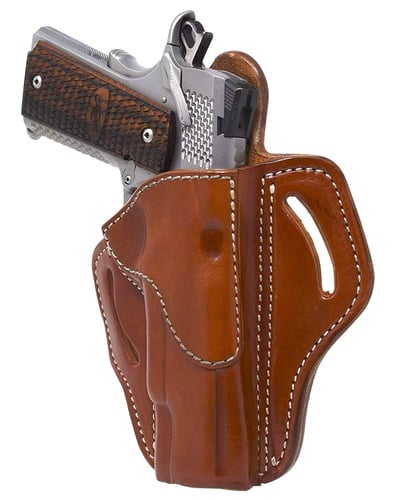 BH1 HLSTR HPCOLT CLASSIC BRN RH ONE SZOpen Top Multi-Fit Belt Holster Classic Brown - Right Hand - Bersa Thunder 380,Glk 42/43, Kahr PM9, Kel P11, Rem R51, Rug LC9, Sig P365 - Multi-fit options - Rigid design - Steerhide - Hand-finished interiors - Reinforced, double stitchingigid design - Steerhide - Hand-finished interiors - Reinforced, double stitching