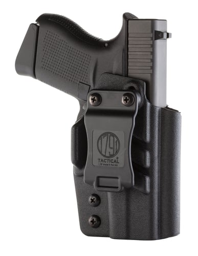 1791 Gunleather TACIWBGLOCK43BLKR Tactical Kydex  IWB Fits Glock 43 Kydex Black