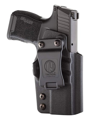 KYDEX IWB HLSTR SIG P365 BLK RHTactical IWB Kydex Holster Black - Right Hand - Fits Sig Sauer P365 - Lightweight, slim design - Made from durable and proven 0.080in Kydex - Secure Kydex click retention - Adj cant ranges from 0 to 15 degreesretention - Adj cant ranges from 0 to 15 degrees