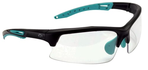Walkers GWPTLSGLCLR Sport Glasses  Adult Clear Lens Polycarbonate Black with Teal Accents Frame