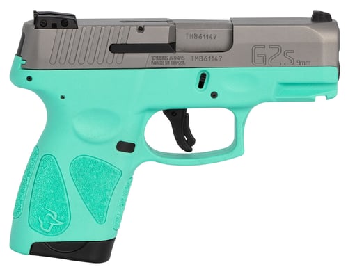 TAURUS G2S SLIM 9MM 7-SHOT 3-DOT ADJ. SS/CYAN POLYMER