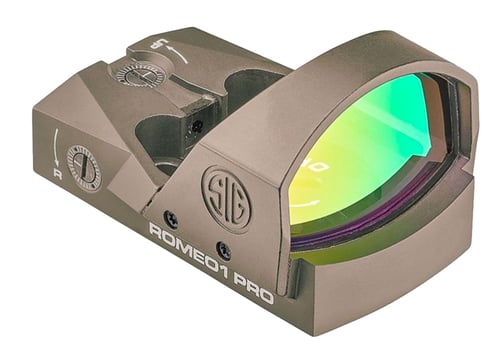 SIG OPTICS REFLEX SIGHT ROMEO1 PRO 6MOA 1X30 STEEL SHROUD FDE