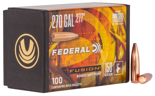 Federal FB277F4 Fusion Component  270 Win .277 150 gr Fusion Soft Point 100 Per Box/ 4 Case