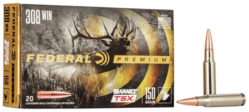 Federal P308V Premium  308 Win 150 gr Barnes TSX 20 Per Box/ 10 Case