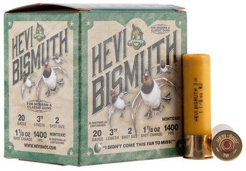 HEVI-SHOT HEVI BISMUTH 20 GA 3 IN 2 SHOT 1 1/8OZ- 25/BOX