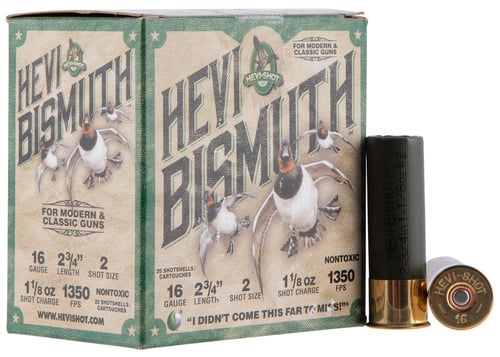 HEVI-SHOT HEVI BISMUTH 16 GA 2.75 IN 2 SHOT 1 1/8OZ- 25/BOX