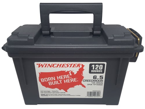 Winchester Ammo USA65CMAC USA  6.5 Creedmoor 125 GR Open Tip 120 Bx/4 Cs (Ammo Can)