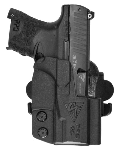 Comp-Tac C241WA225RBKN International  OWB Black Kydex Belt Loop/Paddle Fits Walther PPQ SubCompact Right Hand
