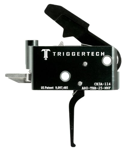 TriggerTech AROTBB25NNF Adaptable Primary Two-Stage Flat Trigger with 2.50-5 lbs Draw Weight for AR-15 Right