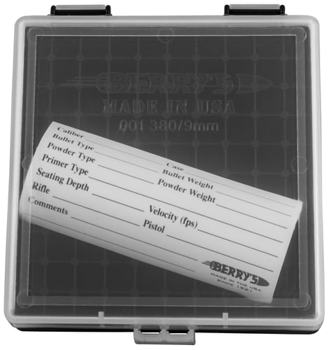 Berry's Mfg #001 Clear Top/ Black Ammo Box - 380 ACP/ 9mm Luger 100/ct