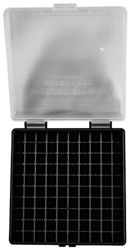 Berrys 15382 Ammo Box  38 Special/357 Mag Clear/Black Plastic 100rd