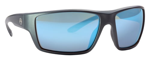 Magpul MAG1021-930 Terrain Eyewear UV Resistant, Polarized Polycarbonate Rose Blue Mirror Lens with Gray Frame & Anti-Slip Rubber Temples for Adults