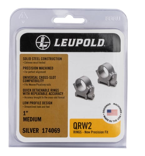 Leupold 174069 QRW2 Scope Ring Set Picatinny/Weaver Medium 1