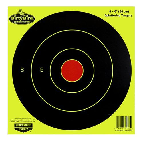 Birchwood Casey 35950 Dirty Bird  Bullseye Paper Hanging Pistol/Rifle Black/Yellow 50 Per Pkg