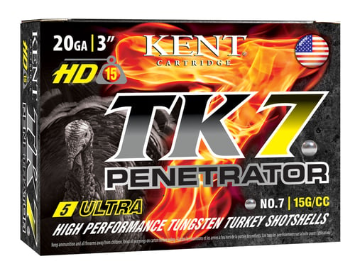 Kent T203TK40-7 TK7 Penetrator Tungsten Turkey Shot 20 GA, 3