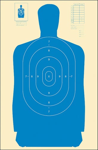 Action Target B27SBLUE100 Qualification Standard Silhouette Paper Hanging 24