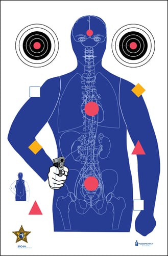 Action Target SSO99100 State-Specific Qualification Sarasota Sheriffs Office Silhouette/Vitals Paper Hanging 23