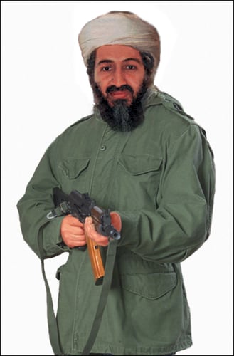 Action Target 1RT100 Military Terrorist Photo Osama Bin Laden Heavy Paper Hanging 24