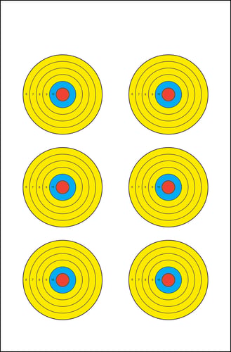 Action Target PRBE6100 High Visibility  Bullseye Paper 17.50