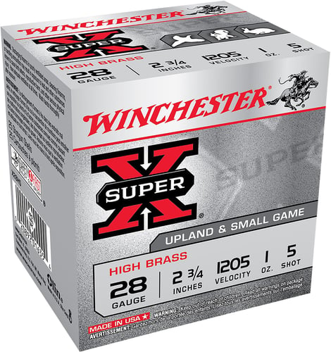 Winchester X28H5 Super-X Shotshell 28 GA, 2-3/4 in, No. 5, 1oz, Max Dr