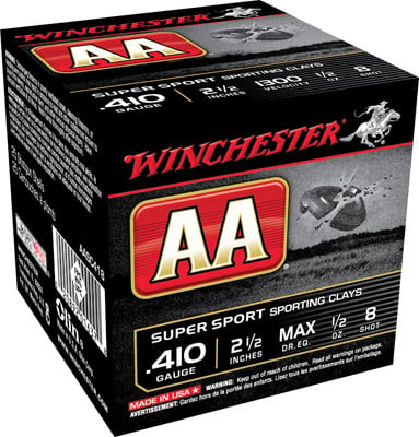 Winchester Ammo AASC418 AA Super Sport Sporting Clay 410 Gauge 2.50