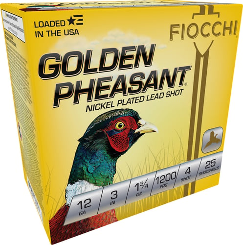 GOLDP 12GA 3IN 4 1.75OZ 25RDNickel Plated Golden Pheasant Loads 12 gauge - 3