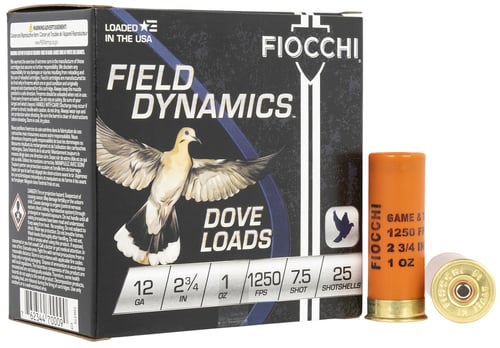 GT 12GA 2.75IN 7.5 1OZ 25RD12 Gauge Shotshells 2 3/4 inches - 1 ounce shot - 7.5 shot size - 1250 Muzzle velocity - Dove loads - 25 rounds per box - 250 rounds per case