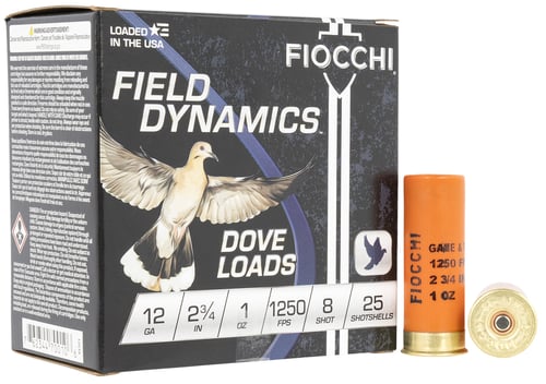 GT 12GA 2.75IN 8 1OZ 25RD12 Gauge Shotshells 2 3/4 inches - 1 ounce shot - 8 shot size - 1250 Muzzle velocity - Dove loads - 25 rounds per box - 250 rounds per case