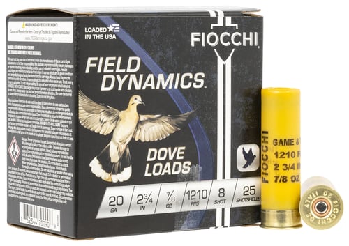 Fiocchi 20GT8 Field Dynamics Dove & Quail 20 Gauge 2.75