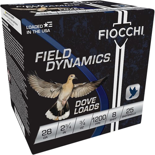 Fiocchi 28GT8 Field Dynamics Dove & Quail 28 Gauge 2.75