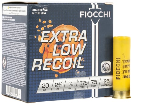 Fiocchi 20LITE75 Exacta Target Low Recoil Trainer 20 Gauge 2.75