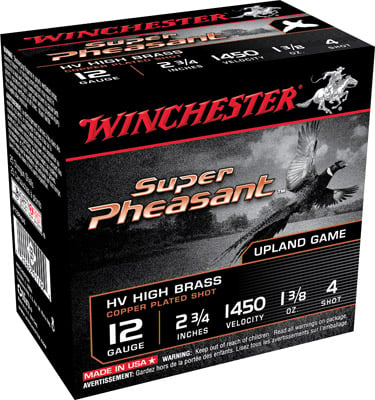 Winchester Ammo X12PHV4 Super Pheasant High Velocity High Brass 12 Gauge 2.75