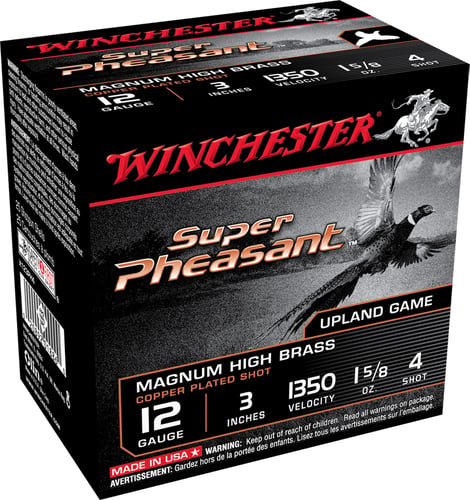 Winchester X123PH4 Super Pheasant Shotshell 12 GA, 3 in, No. 4