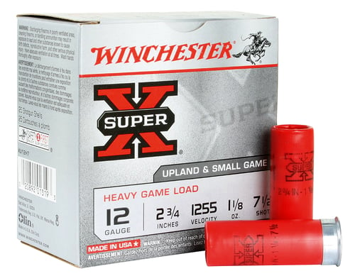 Winchester XU12H7 Super-X Shotshell 12 GA, 2-3/4 in, No. 7-1/2, 1-1/8oz