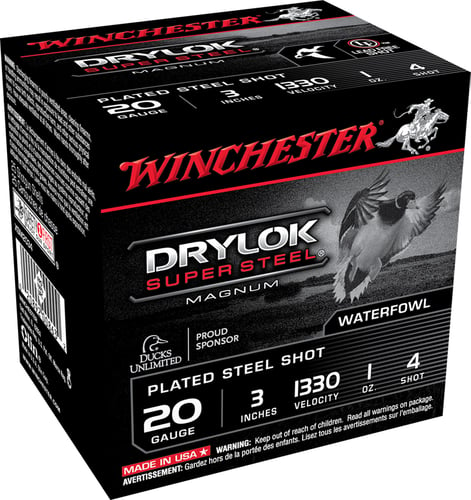 Winchester XSM2034 Super-X Drylok Super Steel Shotshell 20 GA, 3 in