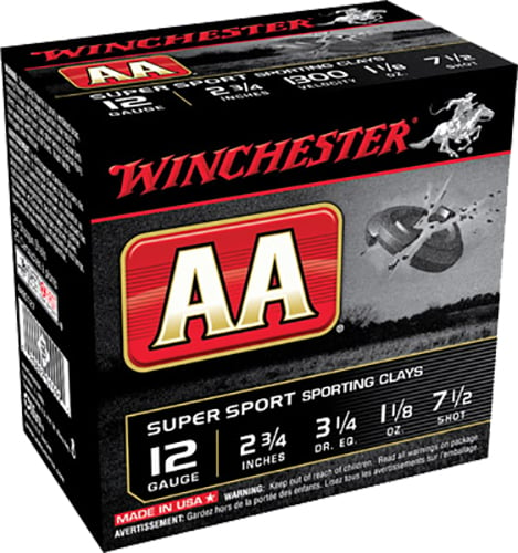 Winchester Ammo AASC127 AA Super Sport Sporting Clay 12 Gauge 2.75