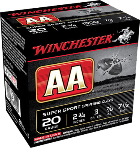 Winchester Ammo AASC207 AA Super Sport Sporting Clay 20 Gauge 2.75