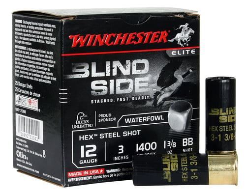Winchester SBS123BB Blind Side Shotshell 12 GA, 3 in, No. BB