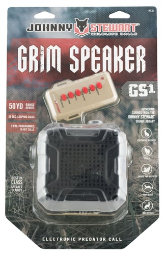 Johnny Stewart Wildlife Calls GS1 GRIM Speaker  Attracts Predators Features Remote Control Black Plastic