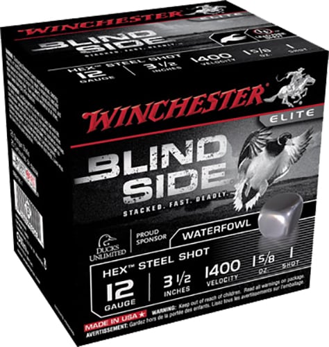 Winchester SBS12L1 Blind Side Shotshell 12 GA, 3-1/2 in, No. 1