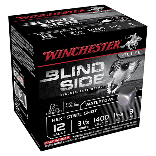 Winchester SBS12L3 Blind Side Shotshell 12 GA, 3-1/2 in, No. 3