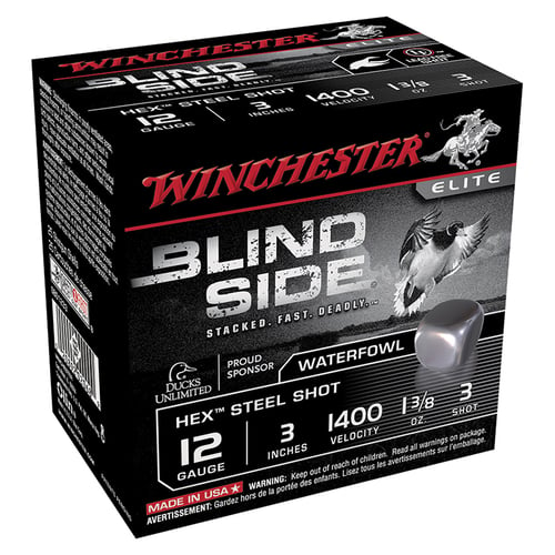 Winchester SBS1233 Blind Side Shotshell 12 GA, 3 in, No. 3